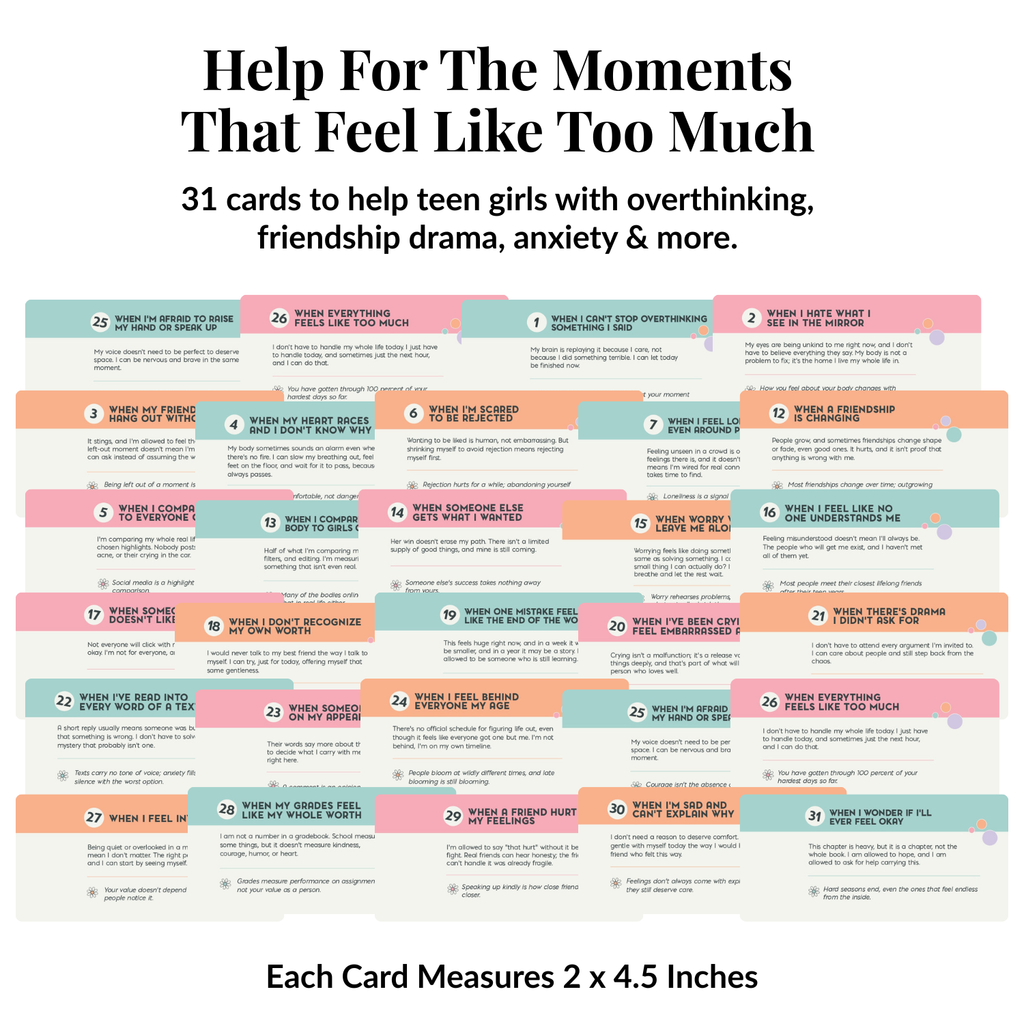 31 Coping Cards for Teen Girls