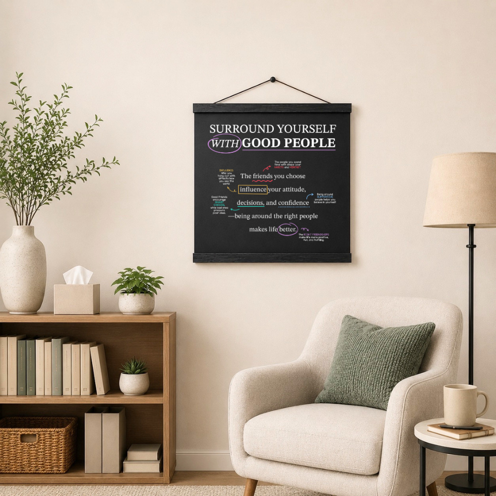 Mindset Wall Art: Surround Yourself With Good People (18" x 18")