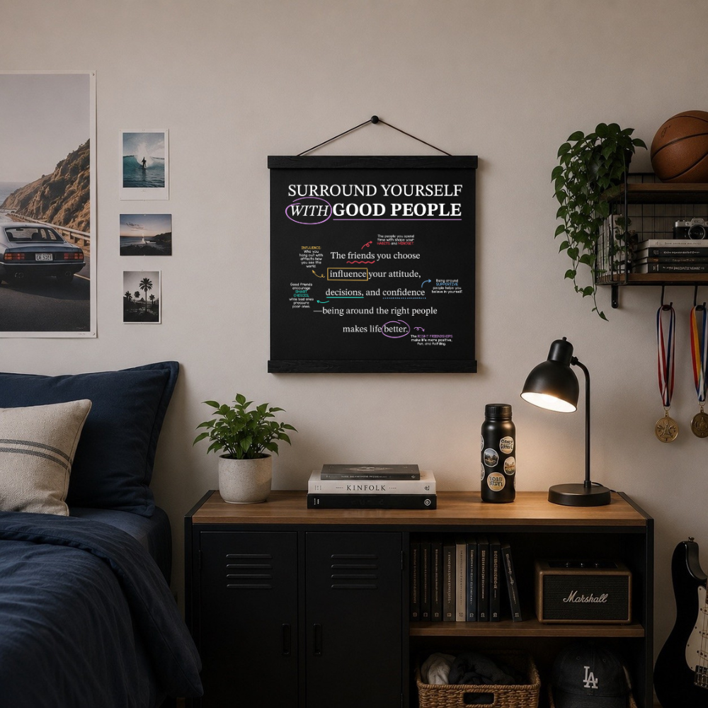 Mindset Wall Art: Surround Yourself With Good People (18" x 18")