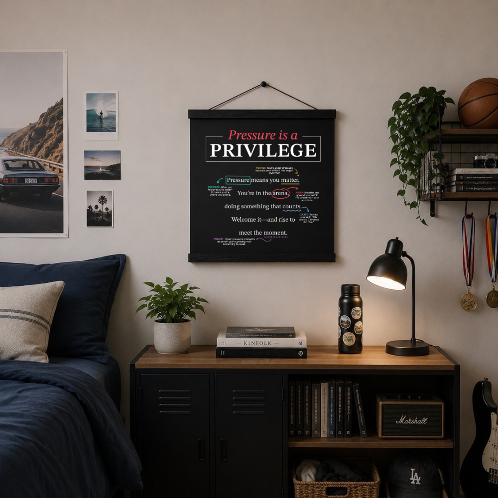 Mindset Wall Art: Pressure Is A Privilege (18" x 18")