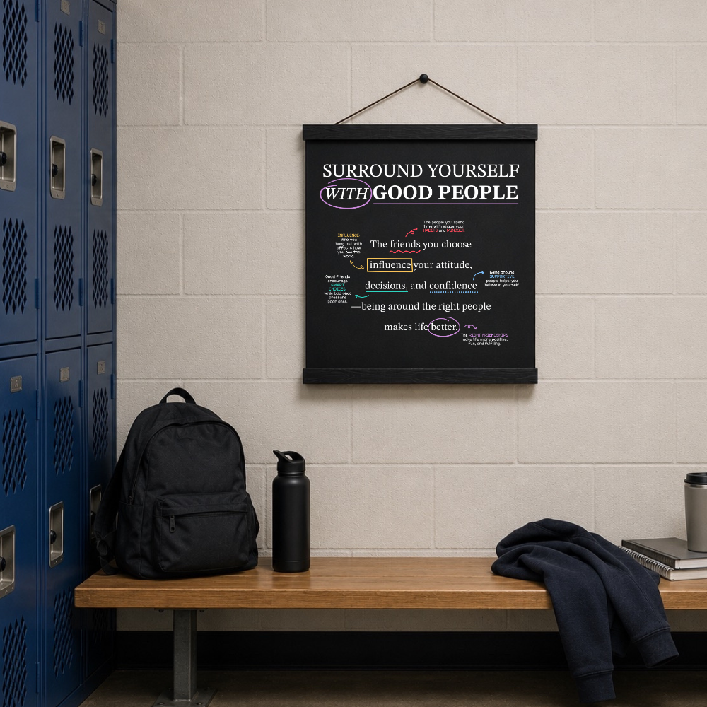 Mindset Wall Art: Surround Yourself With Good People (18" x 18")